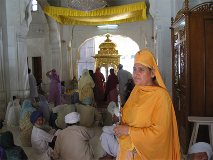 At the Akāl Takhat (under the canopy)