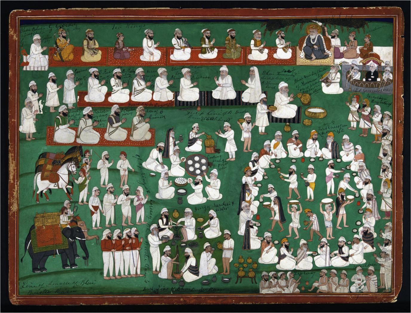 A langar scene (mid-19th century, c. Imperial War Museum, London)